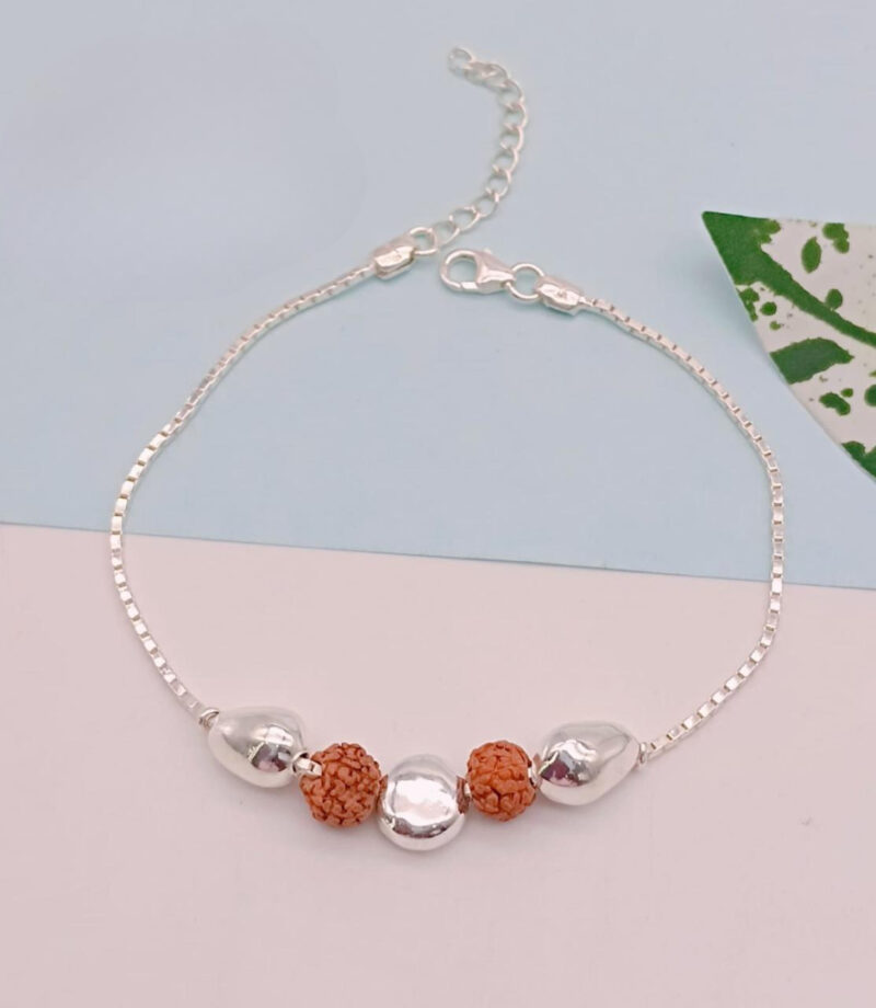 Divine Rudraksha Silver Rakhi