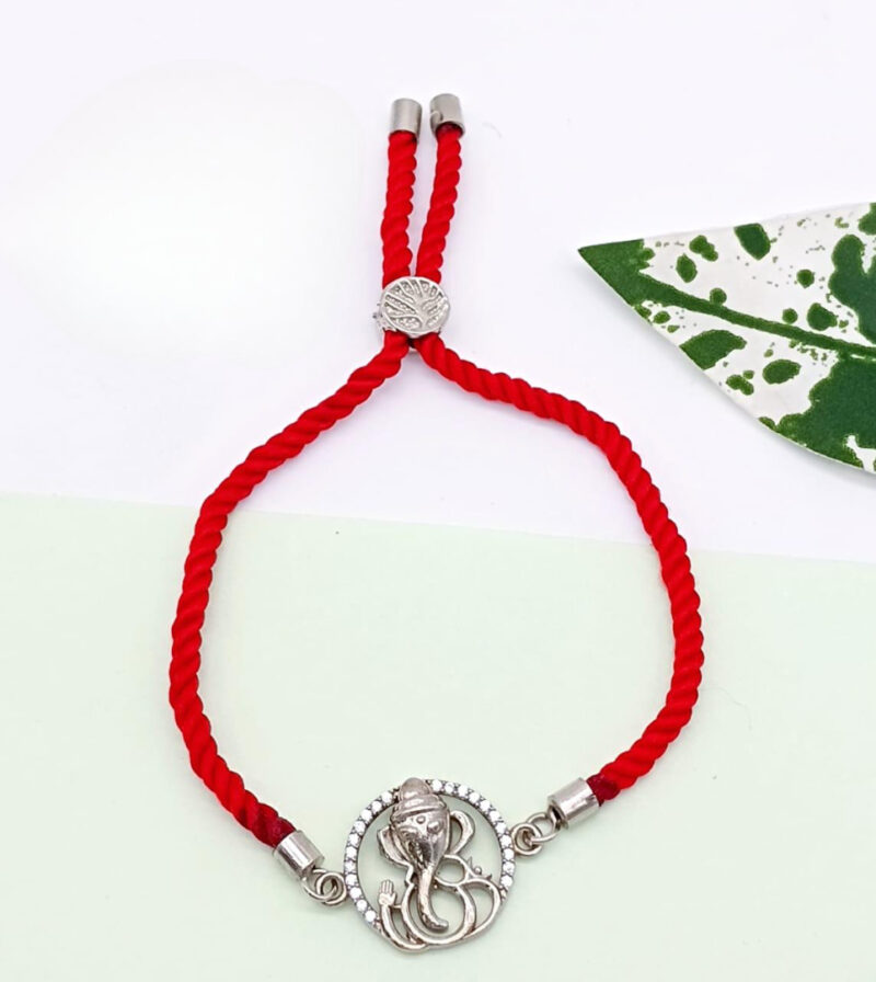 Ganesha Grace Silver Rakhi