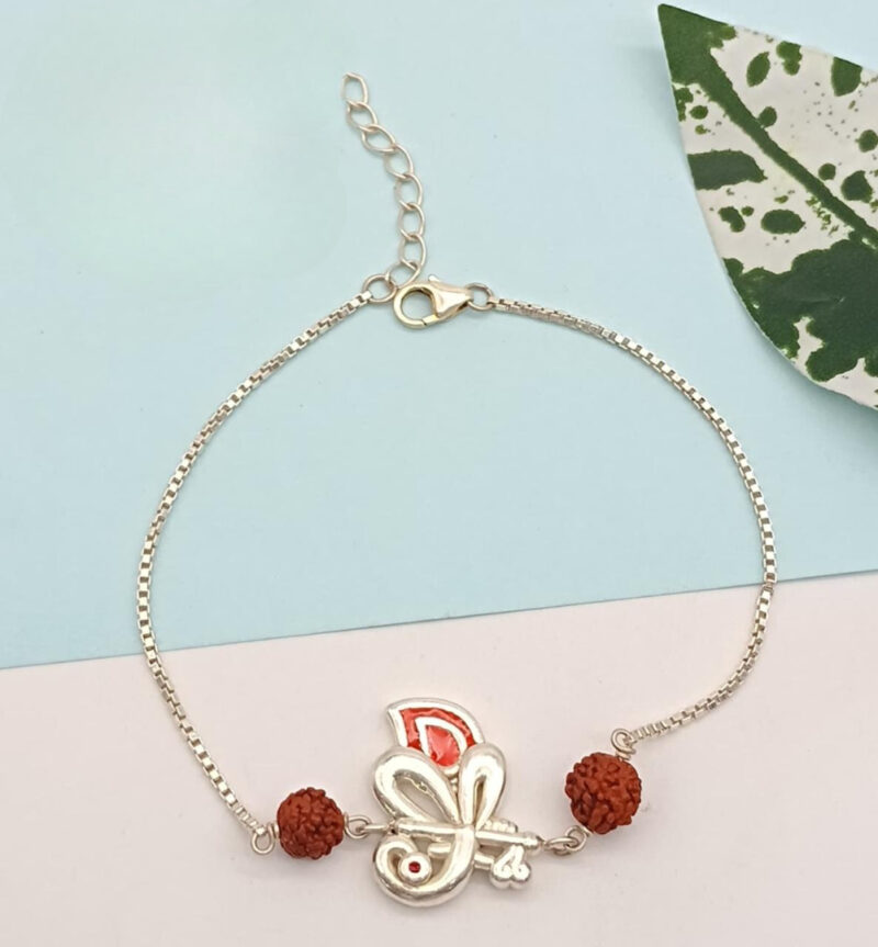 Divine Ganesh Silver Rakhi